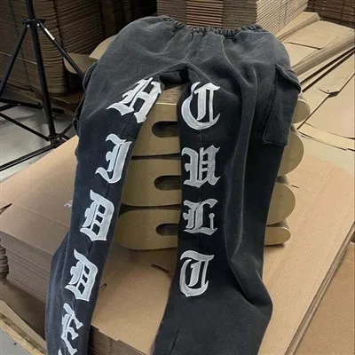 Calça de moletom casual com cordão